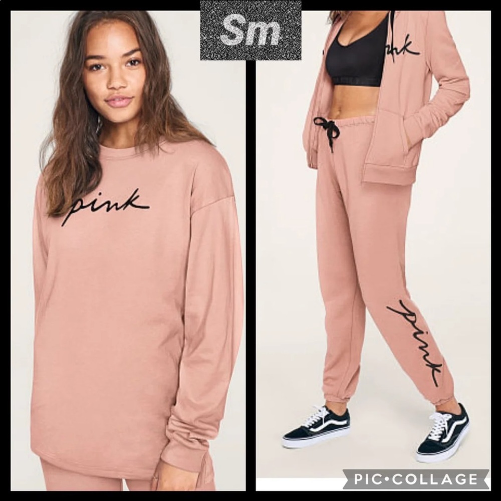Vs pink long sleeve campus tee lounge classic pant